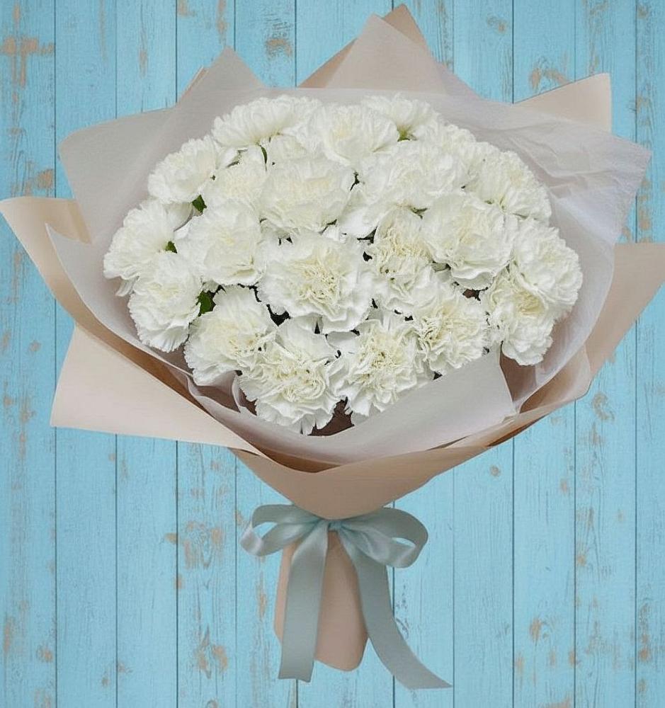 Букет Хрустальное утро в городе Вышний Волочёк Букет цветов из: Гвоздики в городе Вышний Волочёк