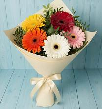 Букет праздник в городе Вышний Волочёк Букет цветов из:  Герберы в городе Вышний Волочёк