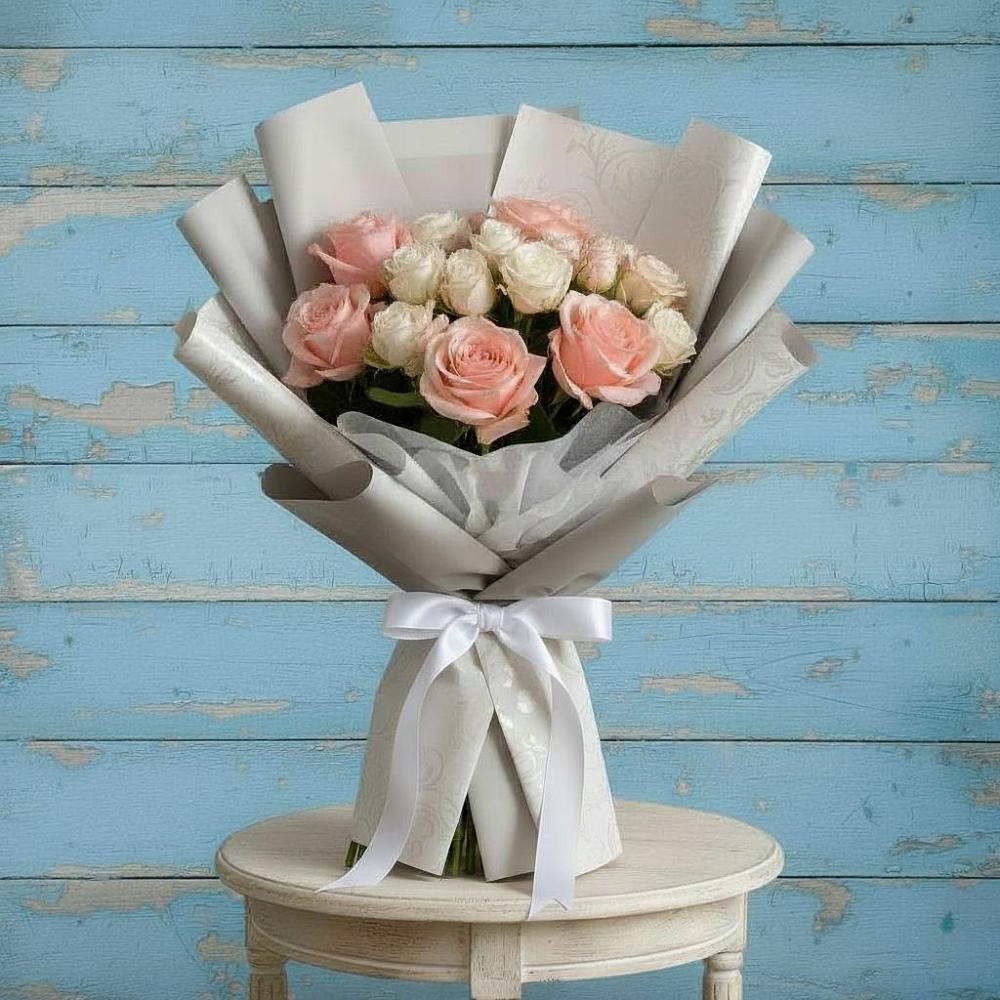 Букет Нежное облако в городе Вышний Волочёк Букет цветов из: Розы в городе Вышний Волочёк