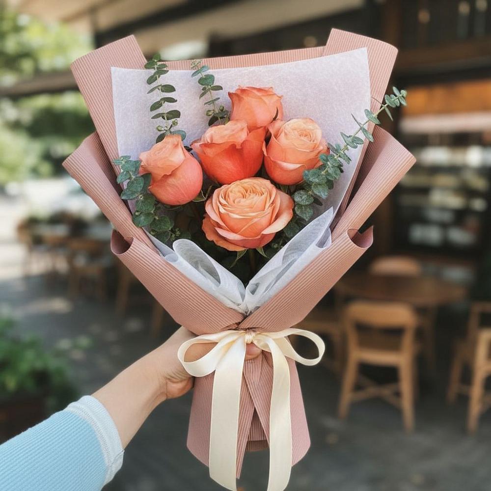 Букет персиковый аромат в городе Вышний Волочёк Букет цветов из: Розы в городе Вышний Волочёк