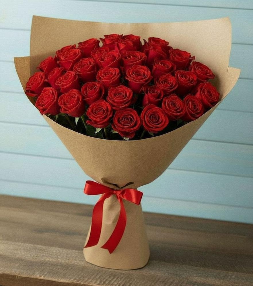 Красные розы Милано в городе Вышний Волочёк Букет Красные розы Милано в городе Вышний Волочёк