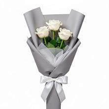 Букет 3 белые розы в городе Вышний Волочёк