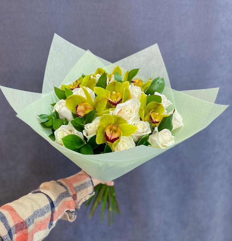 Букет лимончелло в городе Вышний Волочёк Букет цветов из: Орхидеи и Розы в городе Вышний Волочёк