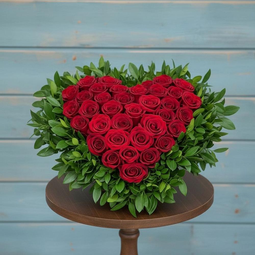 Композиция Сердце в любви в городе Вышний Волочёк Цветочная композиция из Розы в виде сердца в городе Вышний Волочёк