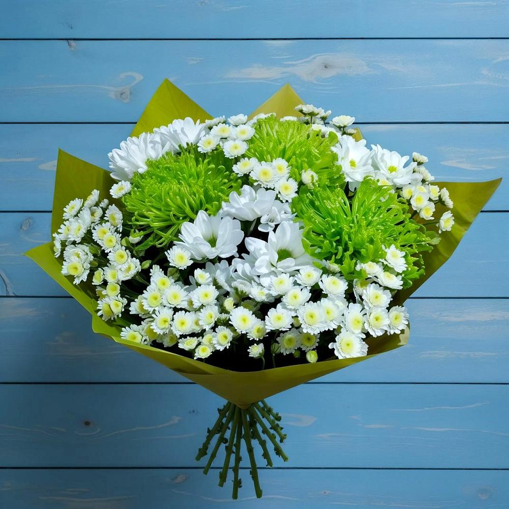 Букет скромность  в городе Вышний Волочёк Букет цветов из: Хризантемы в городе Вышний Волочёк