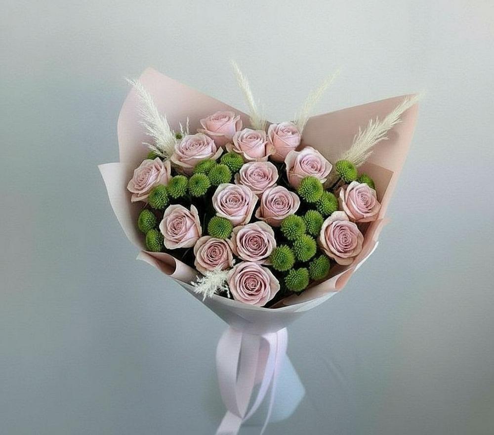 Букет доброе утро в городе Вышний Волочёк Букет цветов из: Розы и Хризантемы в городе Вышний Волочёк