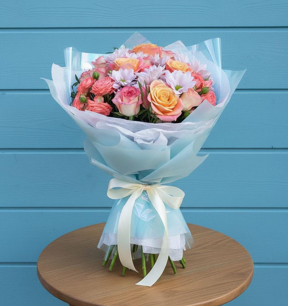 Букет цветов из: Хризантемы и Розы в городе Вышний Волочёк