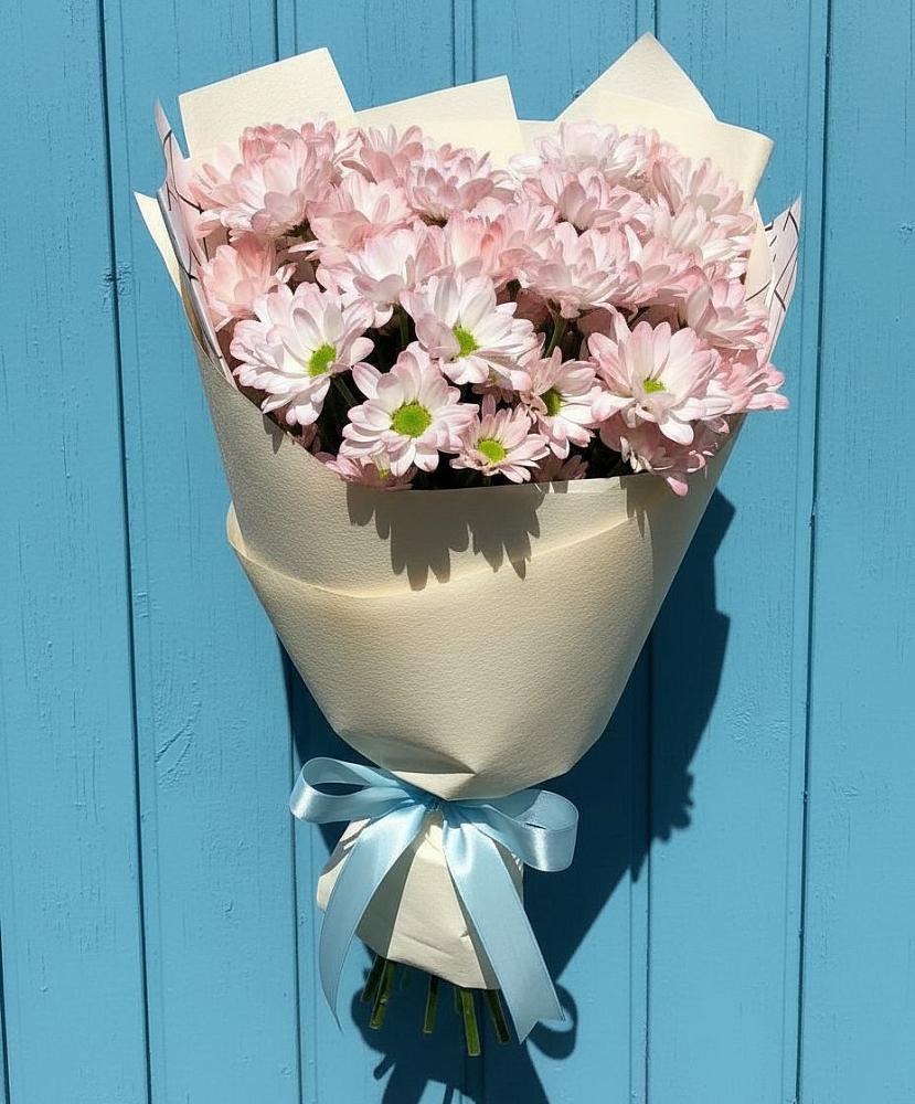 Букет Розовые хризантемы в городе Вышний Волочёк Букет цветов из: Хризантемы в городе Вышний Волочёк