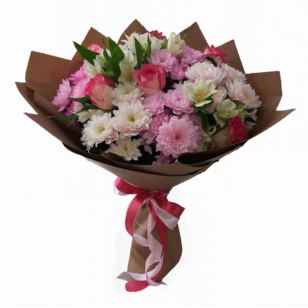 Букет цветов из: Хризантемы, Альстромерии и Розы в городе Вышний Волочёк