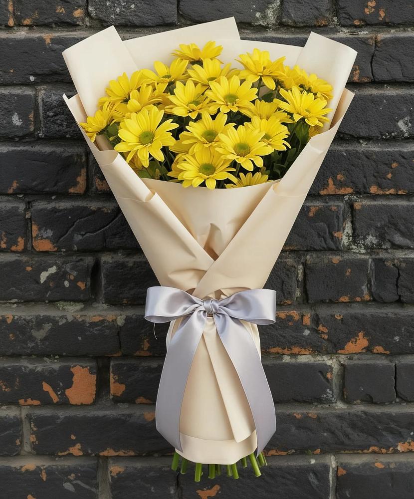 Букет Желтое настроение в городе Вышний Волочёк Букет цветов из: Хризантемы в городе Вышний Волочёк