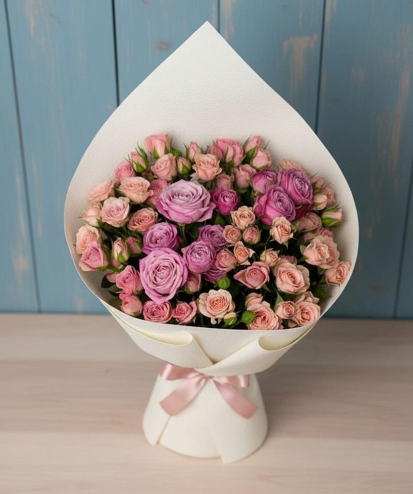 Букет Нежная розовость в городе Вышний Волочёк Букет цветов из: Розы в городе Вышний Волочёк