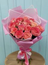 Букет 15 Розовых роз Равель #REPLACE_PRED# городе Вышний Волочёк